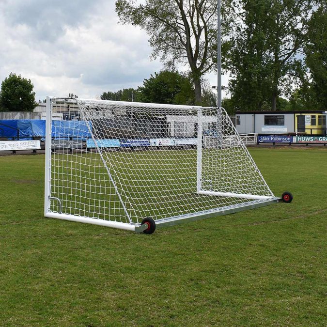 16 x 7 Self Weighted Wheeled Back Bar Goal Package Mark Harrod Ltd.