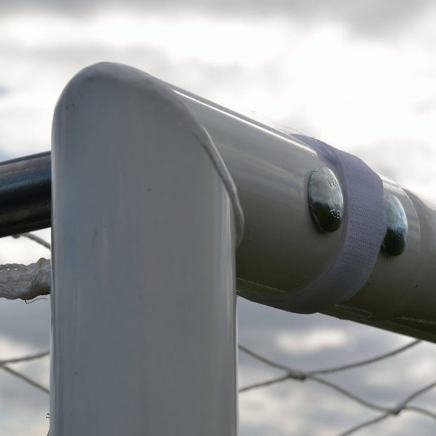 60mm Heavy Duty Easy Lift Freestanding 12 x 6 Football Goal Top Corner