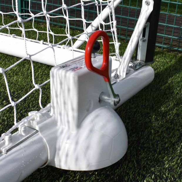 Devoshift Top Flight 24x8 full sized football goal wheel up
