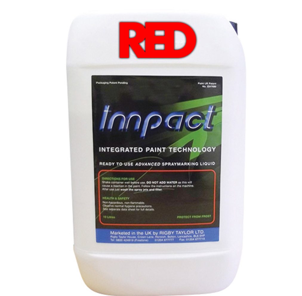 RED Impact Line Marking Paint 10 ltr Mark Harrod Ltd.