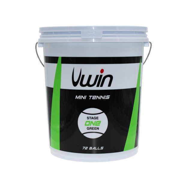 Uwin Green Tennis Balls - Stage 1 - Bucket of 72 balls